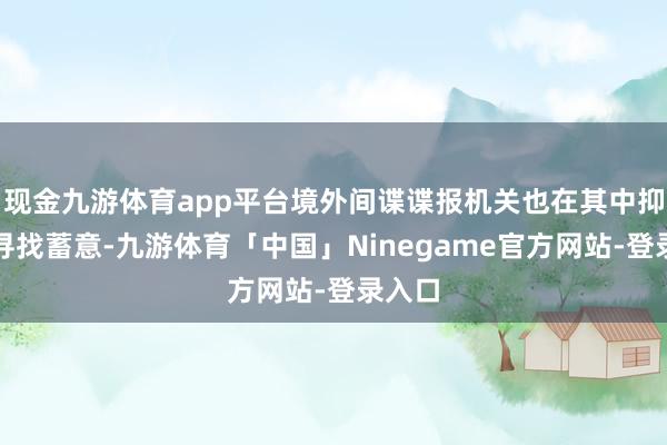 现金九游体育app平台境外间谍谍报机关也在其中抑制地寻找蓄意-九游体育「中国」Ninegame官方网站-登录入口